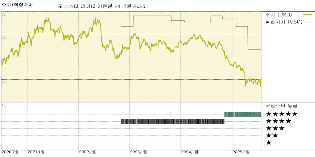 Dow Chemical 실적: 산업 내 과잉 공급으로 인해 전망 하향 조정; FVE를 $50에서 $45로 하향 조정
