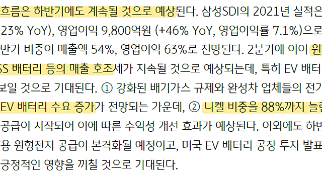 2021. 2분기 삼성SDI 리포트 (스크랩)