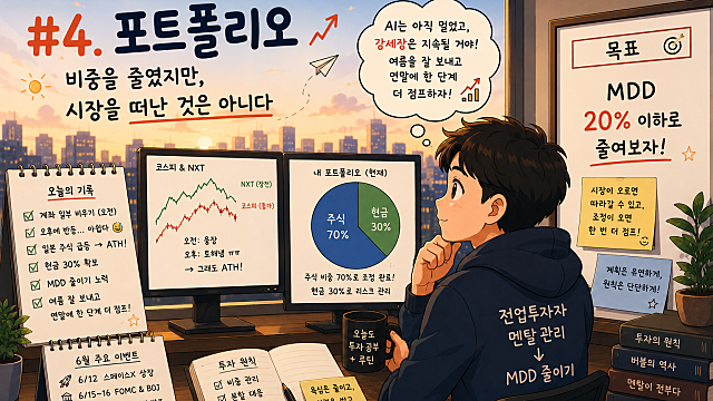 전업일기 #4 포트폴리오: 비웠지만, 시장을 떠난 것은 아니다