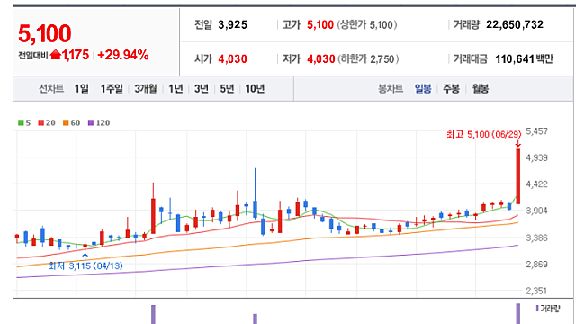 파이버프로 상한가 기념