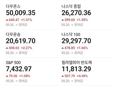 26/05/20 [미국] 마감 및 시간외 특징주