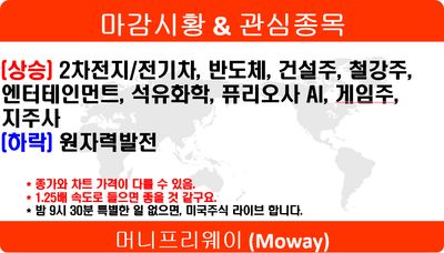 25/05/28 [한국] 마감 및 관심주
