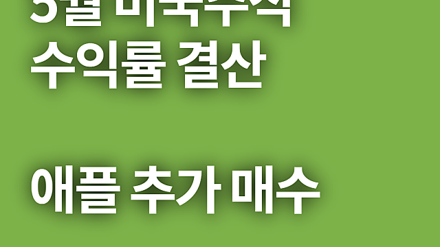 5월 미국주식 수익률 확인(feat. 애플 추가매수의 기회인가)