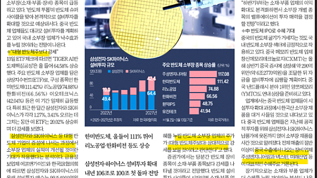 반도체 소부장株, 낙수효과 기대에 웃었다.