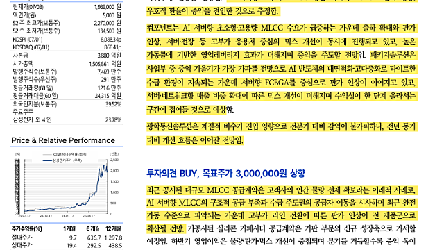 [기업Study] 삼성전기 (26.07.06 By 유안타증권 & 미래에셋증권)