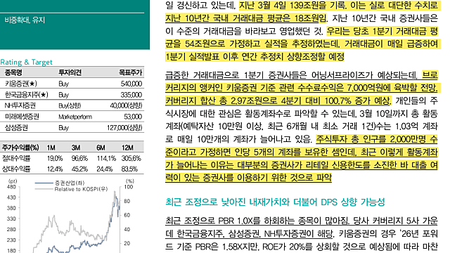 [산업Stduy] 증권업-엄청날 실적에 준비하라 (26.03.12 By  대신증권)