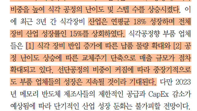 식각 부품 - 깍이지 않는 부품, 꺽이지 않는 실적 - 1/4