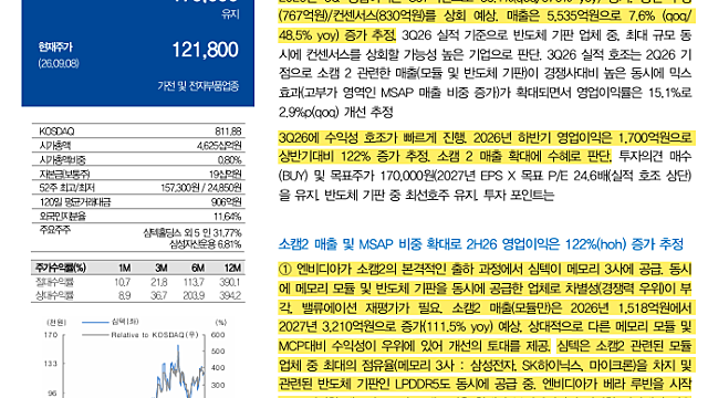 [기업Study] 심텍 & 티엘비 (26.09.09 By 대신증권)