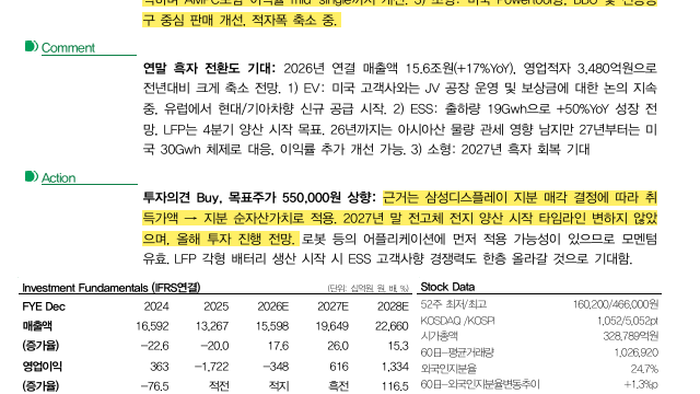[기업Study] 삼성SDI (26.04.01 By DB증권)