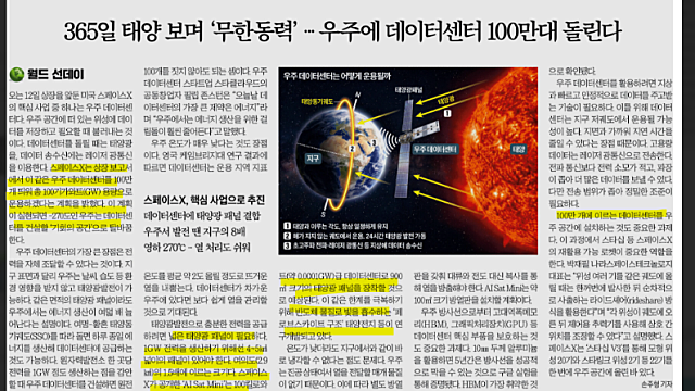 365일 태양 보며 '무한동력'...우주에 데이터센터 100만대 돌린다