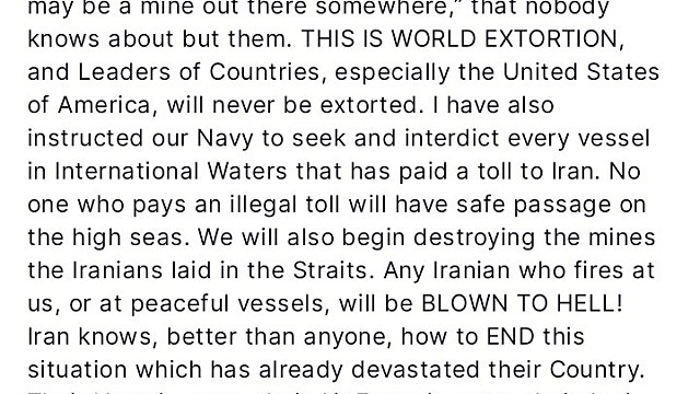 트럼프X - 봉쇄는 곧 시작될 것입니다 (26.04.12)