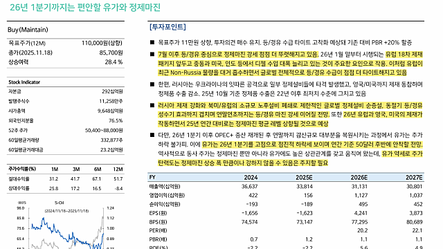 [기업Study] S-Oil (25.11.19 By IM증권)