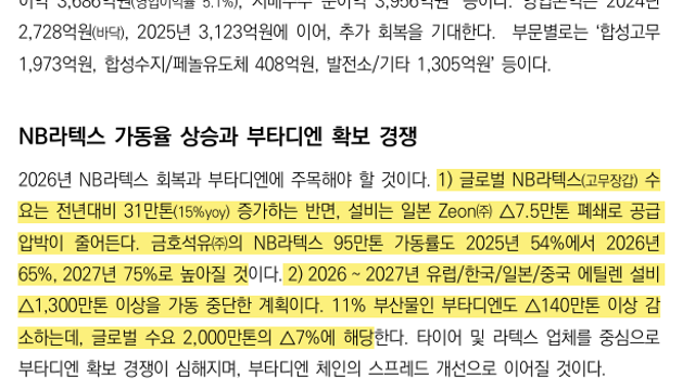 [기업Study] 금호석유화학 (25.11.18 By 유안타증권)