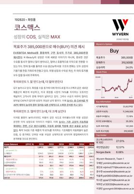 KMU WYVERN_코스맥스_Equity Research