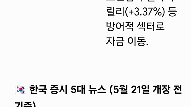 [5/21]미국한국 증시요약