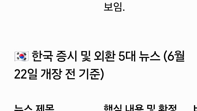 [6/22]미국한국 증시요약