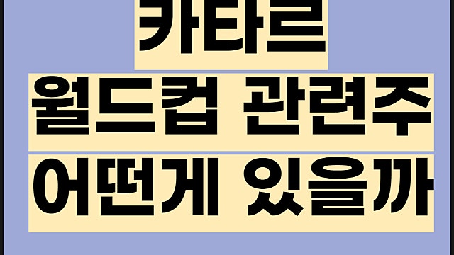 월드컵 관련주 어떤게 있을까, 카타르 월드컵 주식