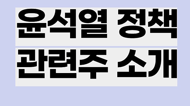 윤석열 정책 관련주, 원전, 방산, 부동산개발 등