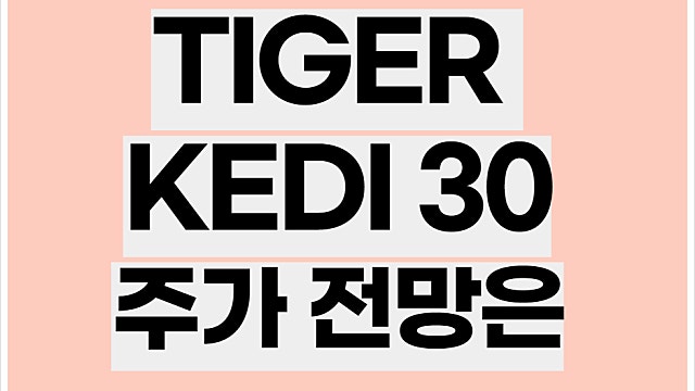 TIGER KEDI혁신기업ESG30 주가 전망, kedi30 etf