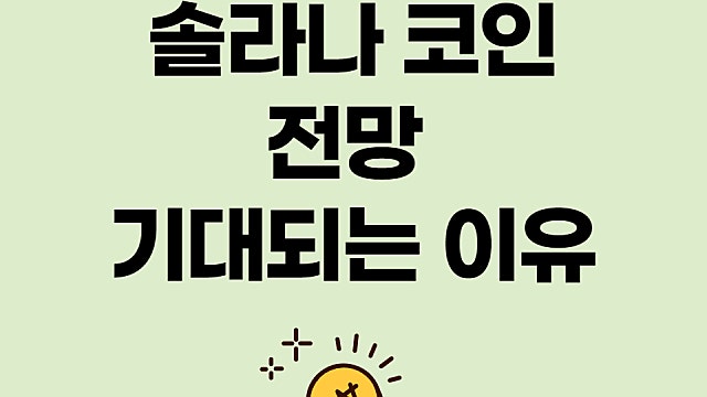 솔라나 코인 전망, 소개, 미래는