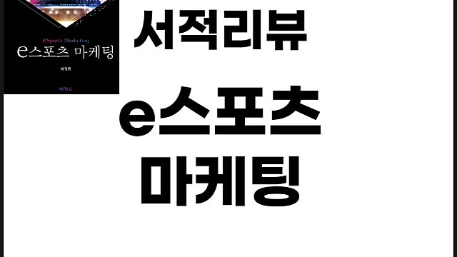 서평 ESPORTS 이스포츠 마케팅 책 후기