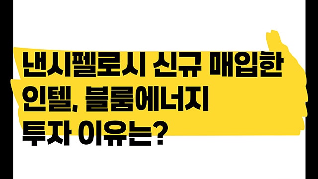 미국 하원의원 낸시펠로시가 신규 매입한 인텔INTC , 블룸에너지BE 이유는?