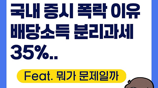 국내 증시 폭락 이유, 배당소득 분리과세 35%