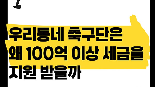 왜 우리 동네 축구단은 매년 세금 100억을 지원 받을까(Ft. 광주, 안양 등)