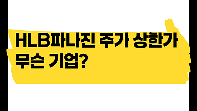 HLB파나진 주가 상한가, 어떤 기업인가?