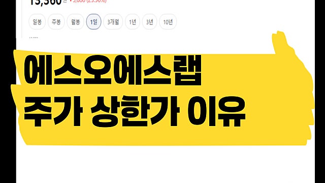 로봇 관련주 에스오에스랩 주가 상한가 이유는