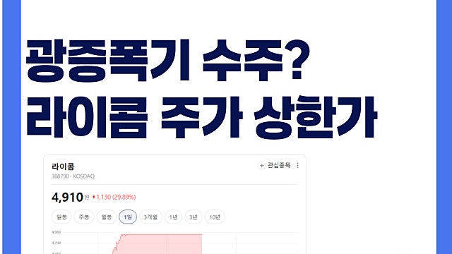 광증폭기 수주 계약? 라이콤 주가 상한가 이유
