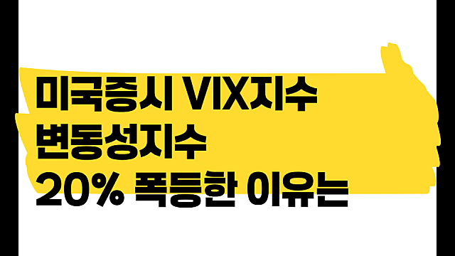 미국 증시 VIX 지수 변동성지수 20% 폭등한 이유는