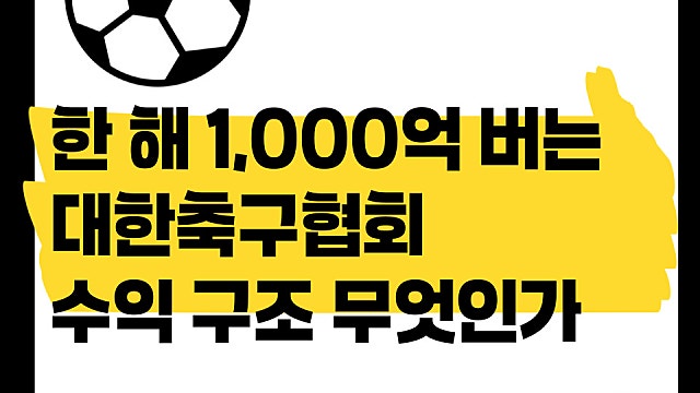 1년에 1,000억 넘게 버는 대한축구협회 수익구조는?