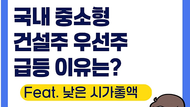 국내 중소형 건설주 태영건설우 동부건설우 금호건설우 급등 이유는