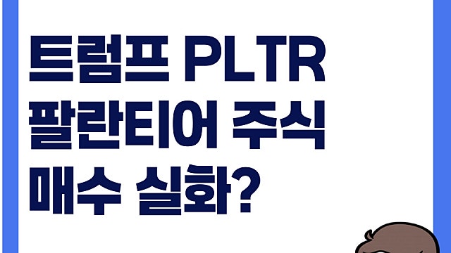 트럼프 대통령 팔란티어 PLTR 주식 매수 실화? 이유는