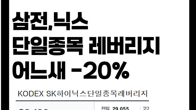 삼성전자 하이닉스 단일종목 레버리지 투자자들, 하루만에 -20%