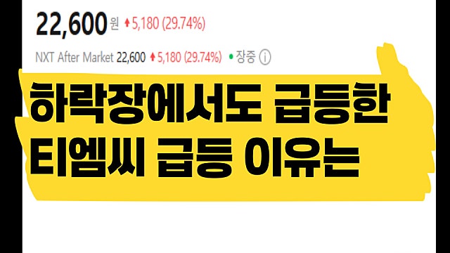 하락장에서도 오른 티엠씨 주가 급등 이유는