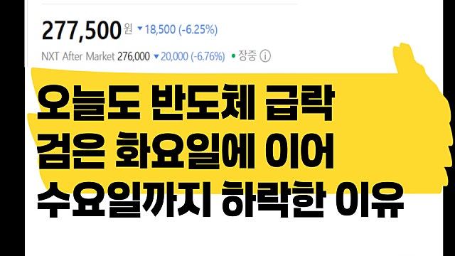 검은 화요일에 이어 수요일도 반도체 증시 폭락 이유는