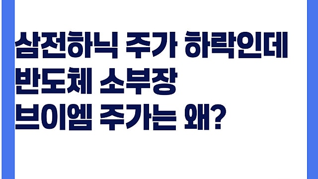 삼전 하닉 주가는 떨어졌는데 브이엠 주가 상한가 이유는