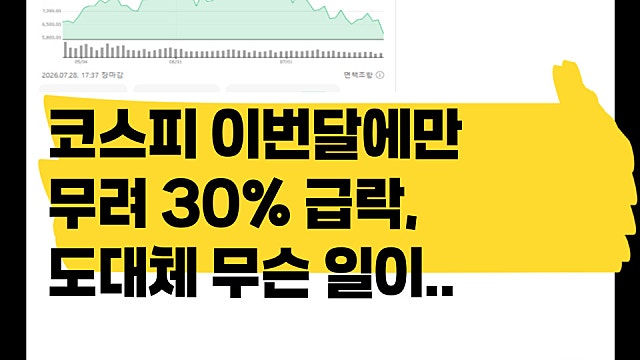 코스피 이번달에만 30% 급락, 도대체 무슨 일일까