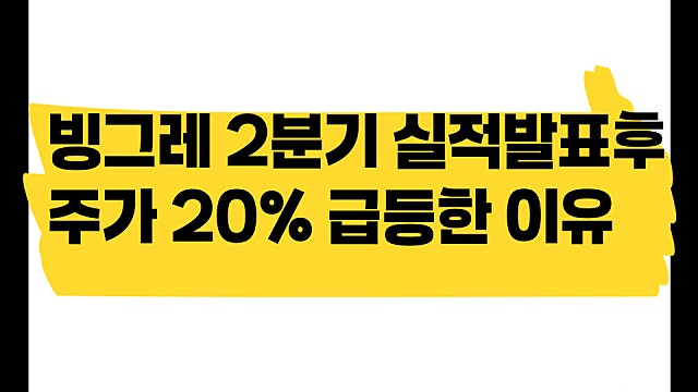 빙그레 2분기 실적 발표 후 주가 20% 폭등한 이유