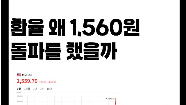 환율 1,560원 돌파 도대체 왜 이렇게 오를까
