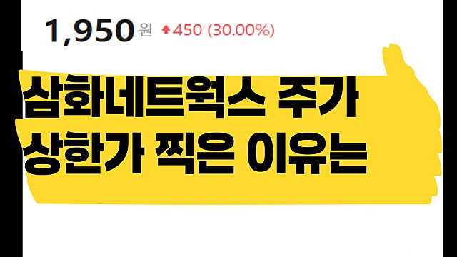 삼화 그룹주 전부 상승, 삼화네트웍스 주가 상한가 무슨 기업?
