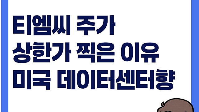 티엠씨 주가 상한가 찍은 이유는(Ft. 미국 데이터센터향)