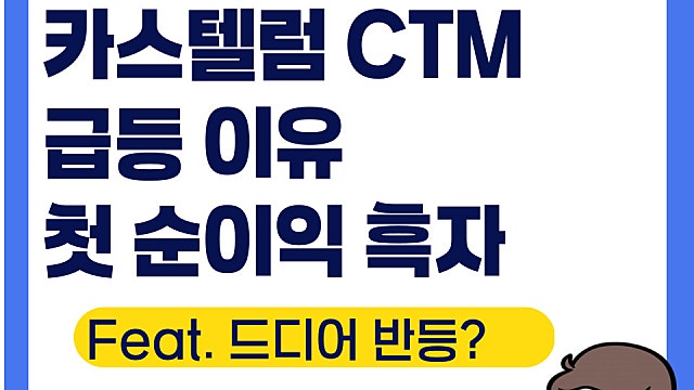 카스텔럼 CTM 실적 발표, 드디어 흑자전환(Ft. 반등 나오나)