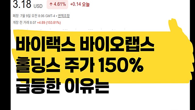 VRAX 바이랙스 바이오랩스홀딩스 주가 150% 급등한 이유