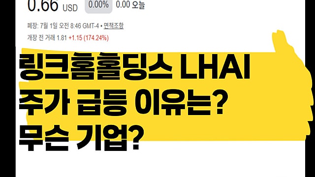 미국 소형주 링크홈 홀딩스 LHAI 주가 170% 급등한 이유는?