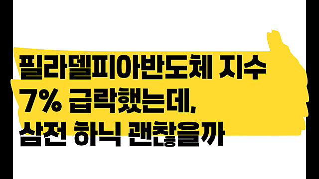 "인텔 하나 때문에 7%?" 美 반도체지수 폭락, 삼성전자·SK하이닉스는 괜찮은 걸까