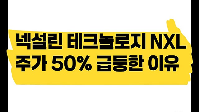 미국 소형주 넥설린 테크놀로지 NXL 주가 50% 폭등한 이유