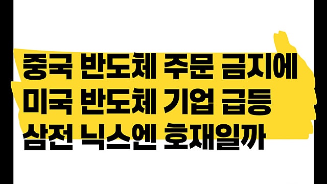 중국 반도체 주문 금지에 미국 반도체 기업들 급등? 삼전 닉스엔 호재일까